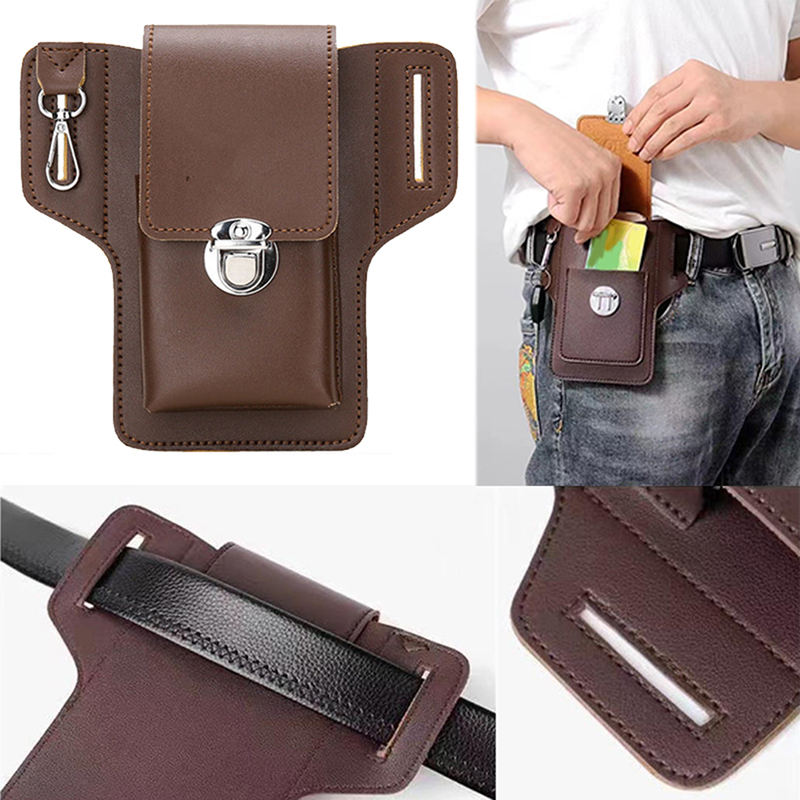 Travel Accessories Leather - Модная мужская многофункциональная поясная сумка из