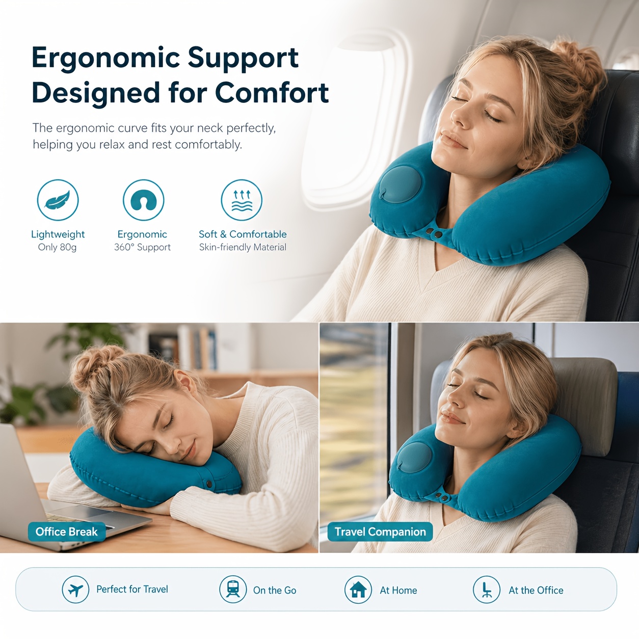 Travel Accessories Pillow - Надувная дорожная подушка для шеи SPDJUMPER,