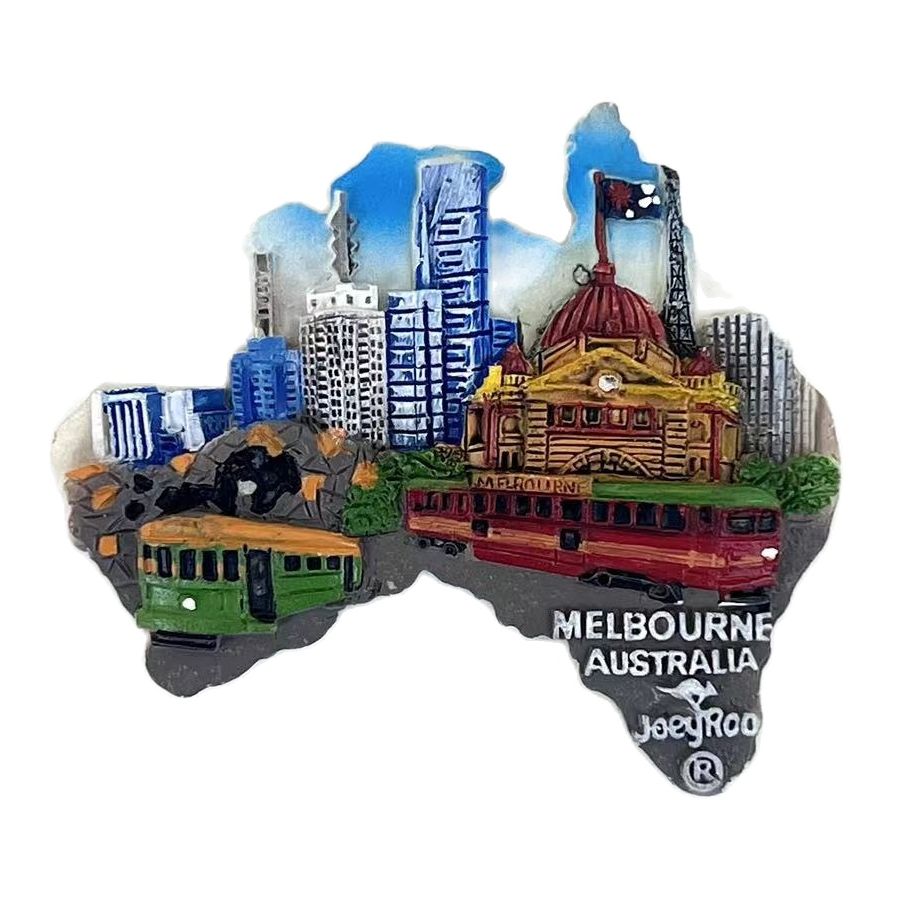 Travel Accessories Melbourne - Австралийский магнит на холодильник, сувенир, Мельбурн,