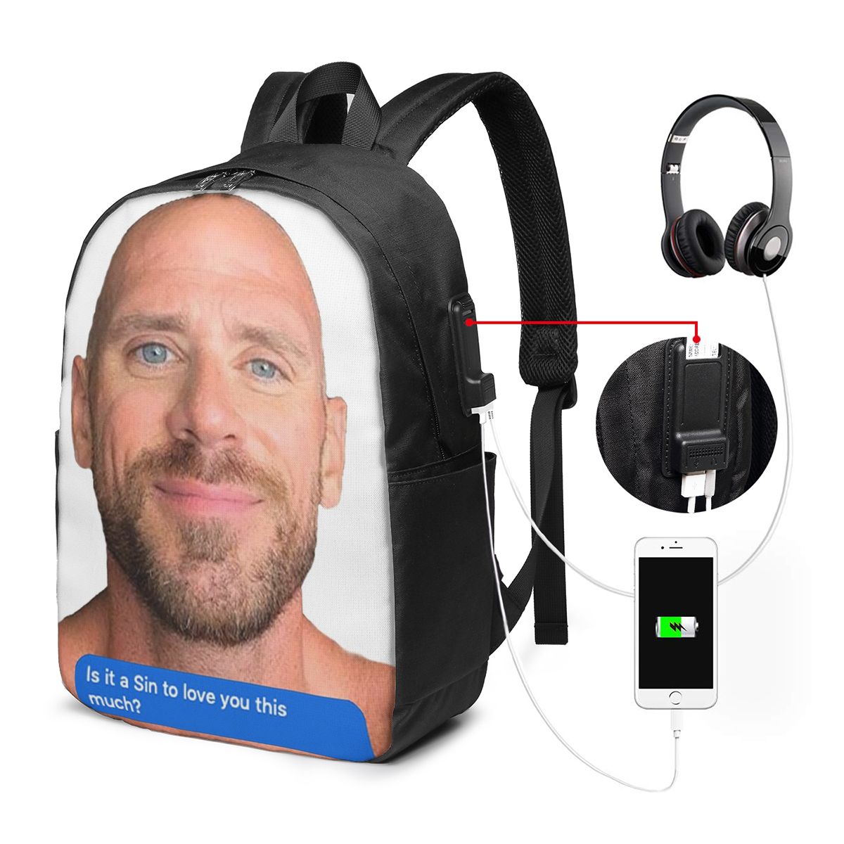 Рюкзак Johnny Sins Flirty Text – обзор и цена Travel Packing Accessories