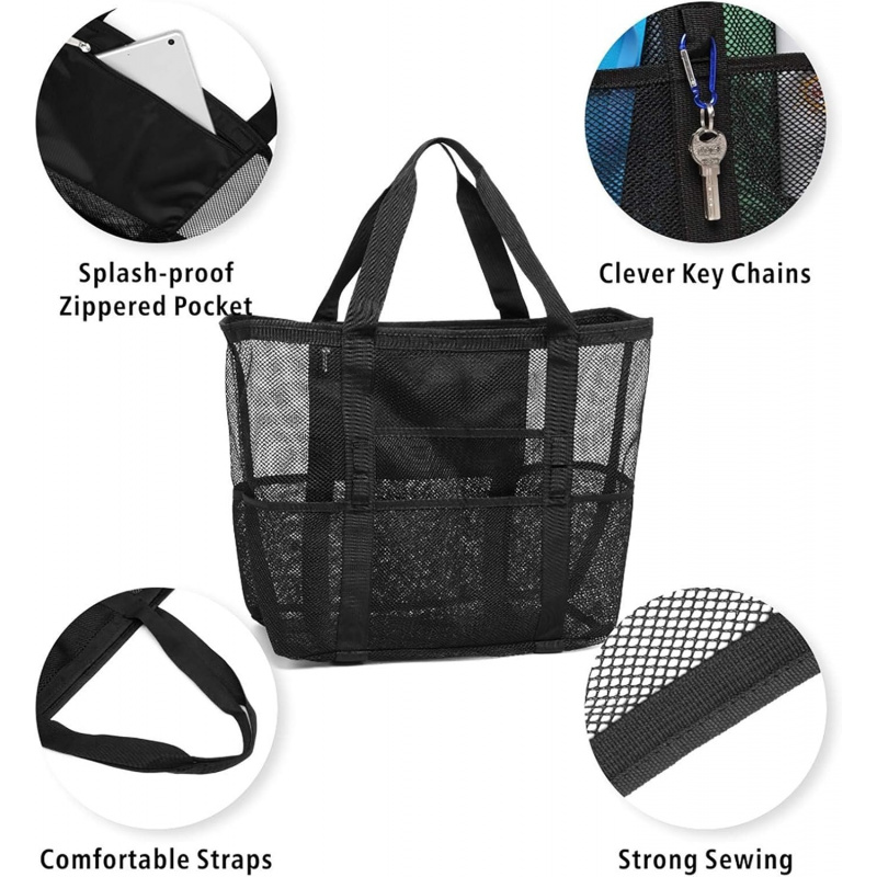 Большая пляжная сумка-сетка с  – обзор и цена Travel Accessories Must Have
